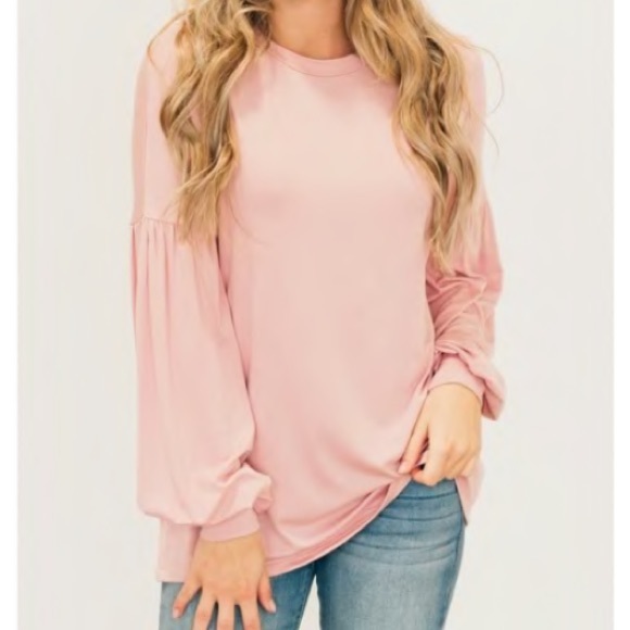 NEW Blush Bubble Sleeve Top - Picture 4 of 8